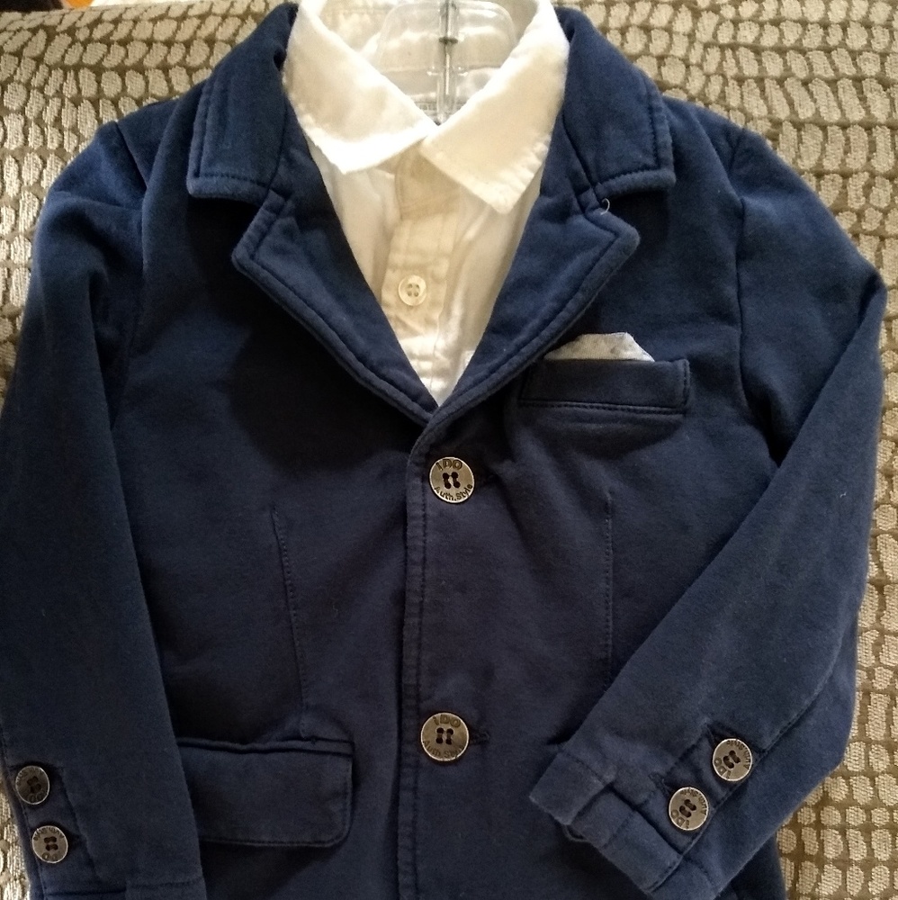 Adorable little boys soft suit jacket and shirt